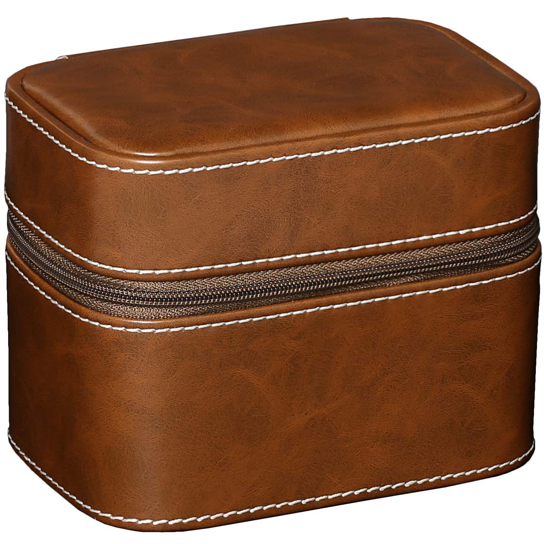 ROTHWELL Gift Set 6 Slot Watch Box and 2 Watch Travel Case (Tan/Brown)