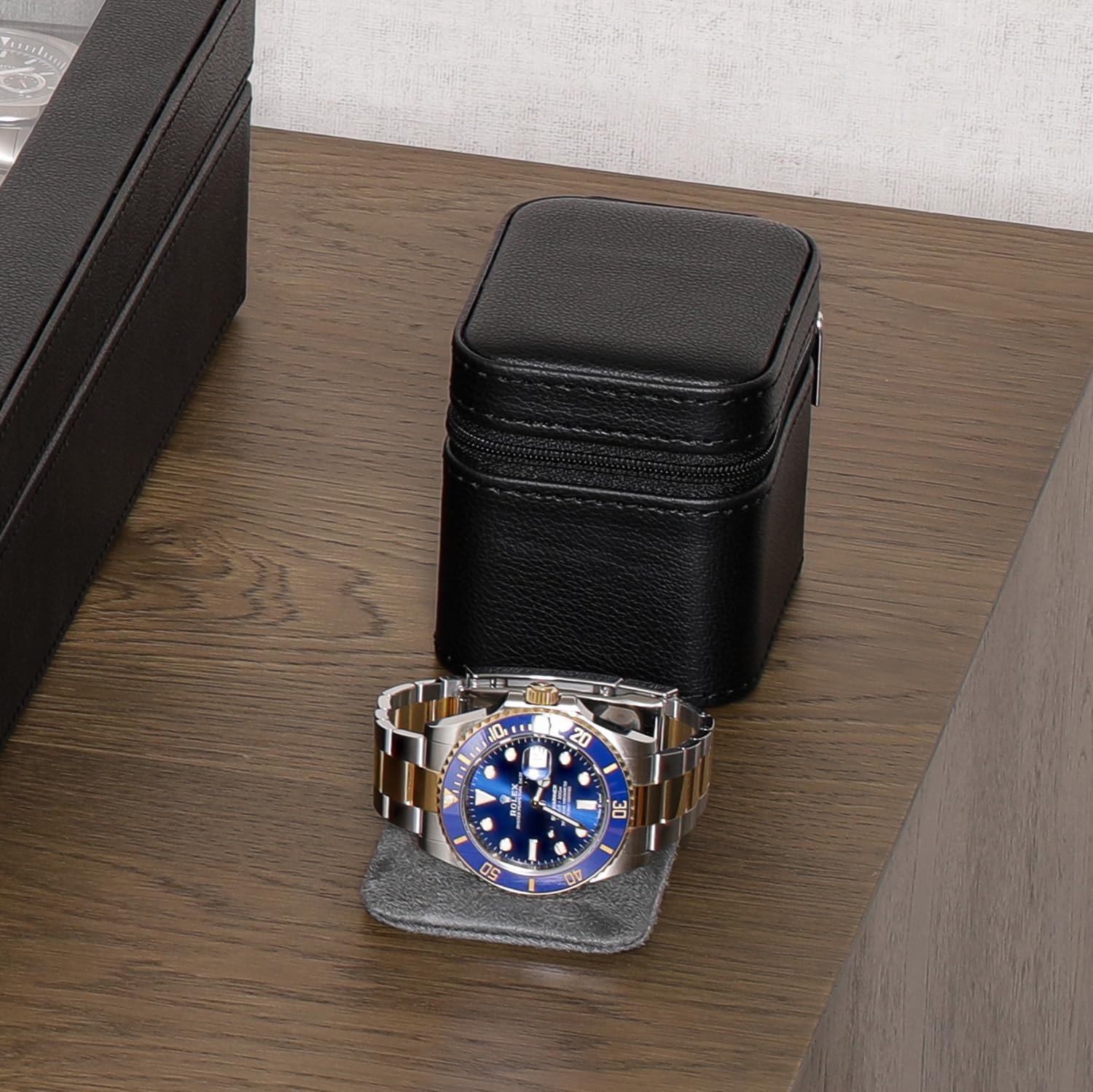 ROTHWELL Single Watch Travel Case (Black/Grey)