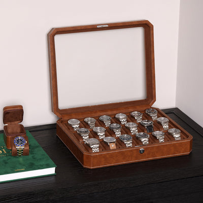 ROTHWELL 18 Slot Watch Case (Tan/Brown)