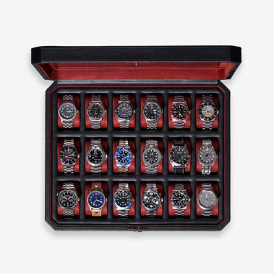 ROTHWELL 18 Slot Watch Case (Black/Red)