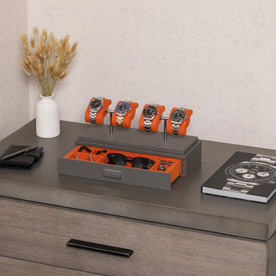 4 Watch Display (Grey / Orange)