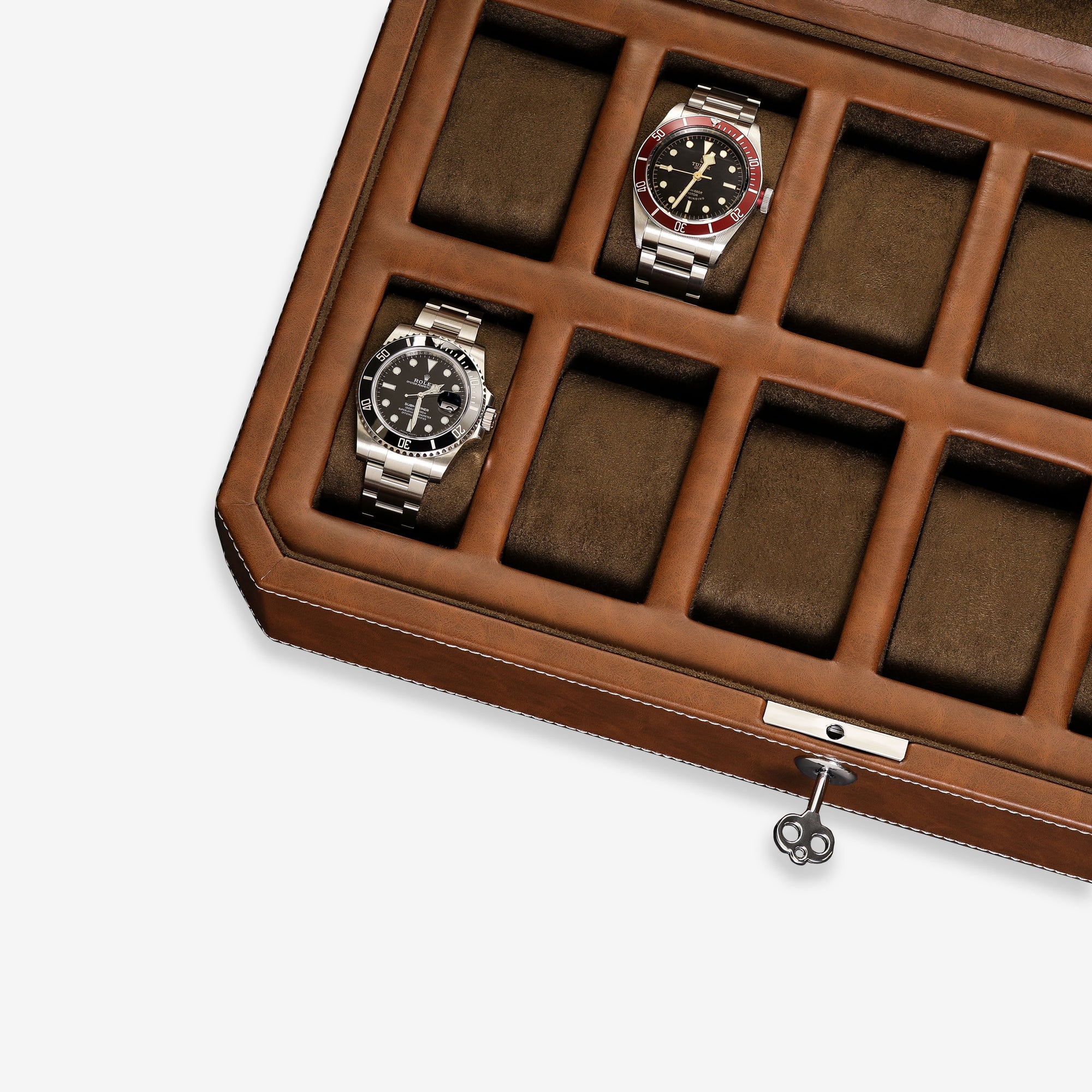 12 Slot Watch Box (Tan / Brown)