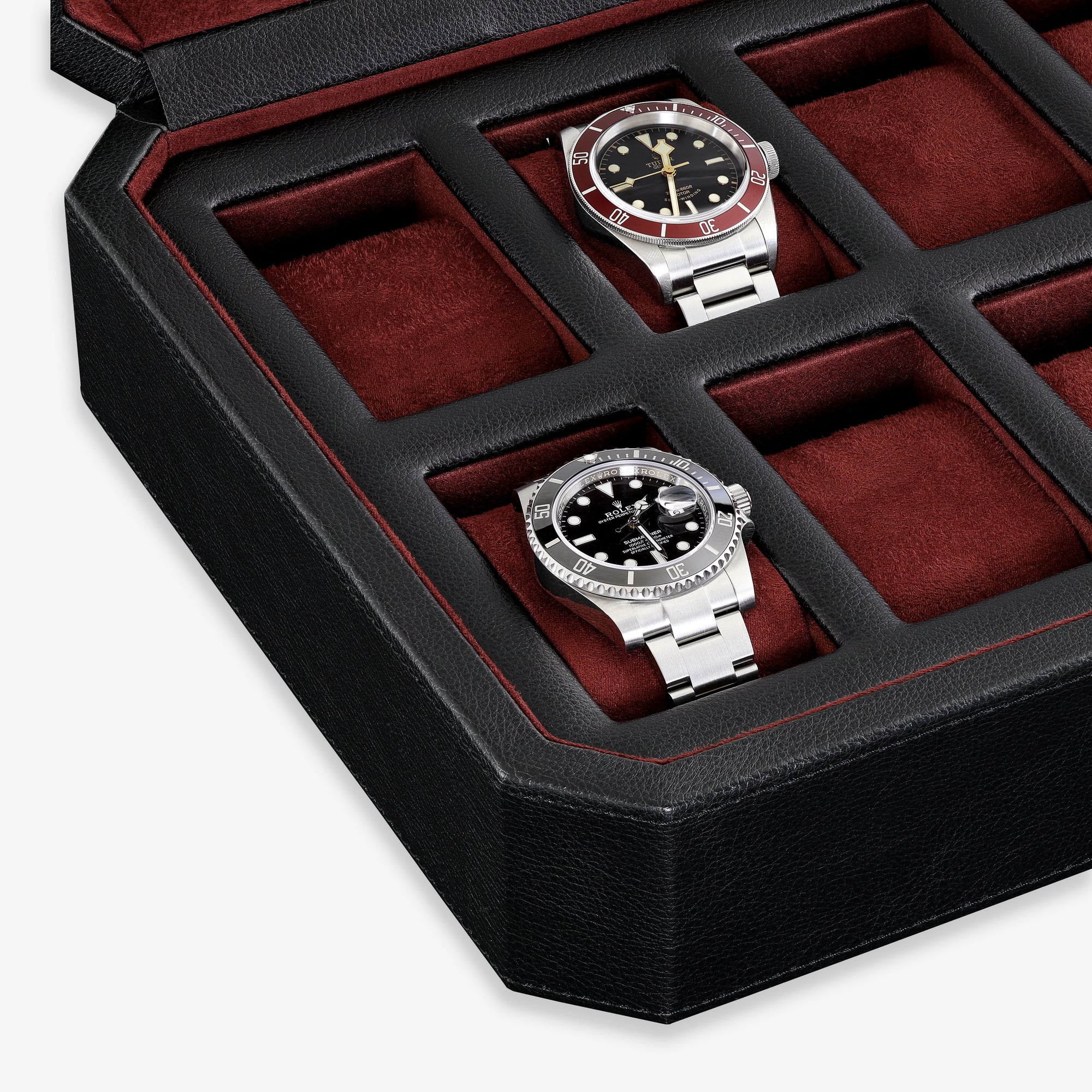 12 Slot Watch Box (Black / Red)
